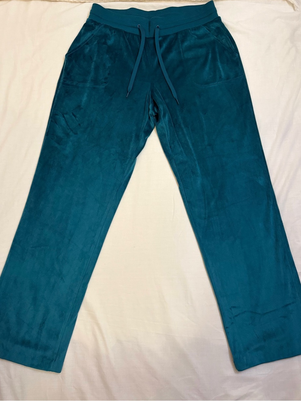 Faded Glory Teal Straight-Leg Velour Pants
